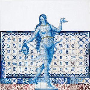 Adriana Varejão, Figura de Convite III, 2005. Oil on canvas, 78 ¾ × 78 ¾ inches (200 × 200 cm) © Adriana Varejão