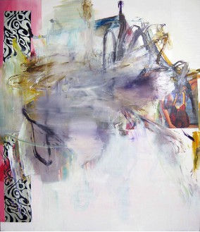 Albert Oehlen, FM 38, 2011 Oil and paper on canvas, 86 ⅝ × 74 13/16 inches (220 × 190 cm)© Albert Oehlen, photo by Mike Bruce