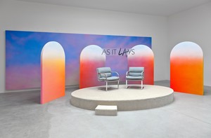 Alex Israel, As It Lays, 2012. Mixed media, including flats, stage, Sky Backdrop painting, and sign, Museum of Contemporary Art, Los Angeles Installation view, Le Consortium, Dijon, France, 2013 © Alex Israel