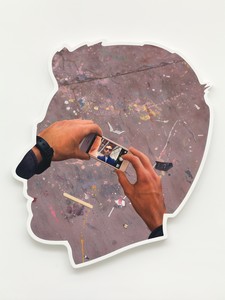 Alex Israel, Self-Portrait (Selfie and Studio Floor), 2014. Acrylic and Bondo on fiberglass, 96 × 84 × 4 inches (243.8 × 213.4 × 10.2 cm), The Broad, Los Angeles © Alex Israel