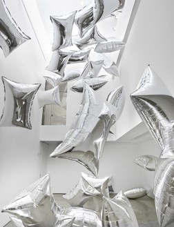 Andy Warhol, Silver Clouds, 1966 Silver mylar, helium, and air, Dimensions variable