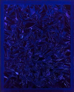 Anselm Reyle, Untitled, 2008. Mixed media on canvas, acrylic glass, 99 ¼ × 79 1/16 × 11 inches (252 × 201 × 28 cm)