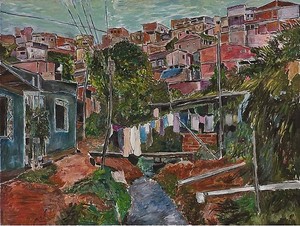 Bob Dylan, Favela Villa Broncos, 2009. Acrylic on stretched canvas, 42 × 56 inches (106.7 × 142.2 cm)