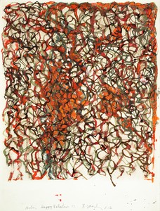 Brice Marden, African Drawing 17, 2011–12. Kremer ink and Kremer white shellac ink on Rives BFK paper, 14 ⅞ × 11 ⅛ inches (37.8 × 28.3 cm) © 2018 Brice Marden/Artists Rights Society (ARS), New York