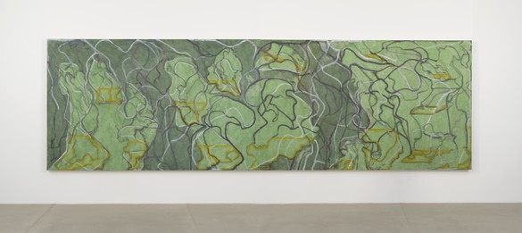 Brice Marden, Rocks, 2008/2017–21 Oil on linen, two joined panels, overall: 82 ¾ × 269 ¼ inches (210.2 × 683.9 cm)© 2023 Brice Marden/Artists Rights Society (ARS), New York. Photo: Rob McKeever