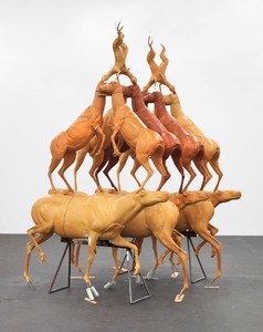 Bruce Nauman, Animal Pyramid, 1989. Polyurethane foam, iron, wood, and wire, 144 × 84 × 96 inches (366 × 213 × 244 cm) © 2015 Bruce Nauman/Artists Rights Society (ARS), New York