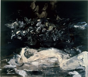 Cecily Brown, Black Painting No. 1, 2002. Oil on linen, 80 × 90 inches (203.2 × 228.6 cm), The Broad, Los Angeles © Cecily Brown