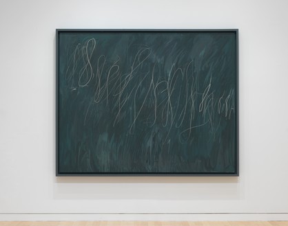 Cy Twombly, Untitled (New York City), 1968 Oil-based house paint and wax crayon on canvas, 68 × 85 inches (172.7 × 215.9 cm)© Cy Twombly Foundation