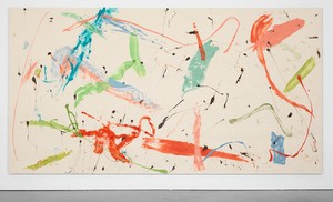 Dan Colen, Murda Murda, 2010. Gum on unprimed canvas, 110 × 207 inches (279.4 × 525.8 cm) © Dan Colen