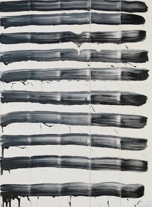 David Reed, #90, 1975. Oil on canvas, 76 ⅛ × 56 inches (193.4 × 142.2 cm), Solomon R. Guggenheim Museum, New York, Gift, Elizabeth Richebourg Rea, in memory of Michael M. Rea, 2006 © 2020 David Reed/Artists Rights Society (ARS), New York