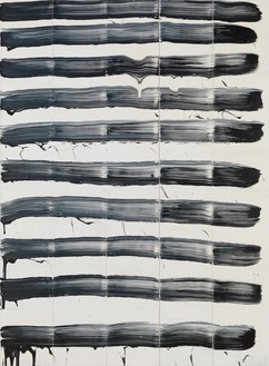 David Reed, #90, 1975 Oil on canvas, 76 ⅛ × 56 inches (193.4 × 142.2 cm), Solomon R. Guggenheim Museum, New York, Gift, Elizabeth Richebourg Rea, in memory of Michael M. Rea, 2006© 2020 David Reed/Artists Rights Society (ARS), New York