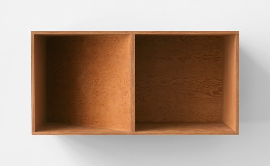 Donald Judd, untitled, 1978 Plywood, 19 ¾ × 39 ⅜ × 19 ¾ inches (50 × 100 × 50 cm)© 2021 Judd Foundation/Artists Rights Society (ARS), New York
