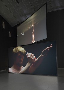 Douglas Gordon, Henry Rebel, 2011. Video installation, two HD video projections, sound, 93 min, looped, Dimensions variable, edition of 3. Installation at the Museum für Moderne Kunst, Frankfurt © lost but found