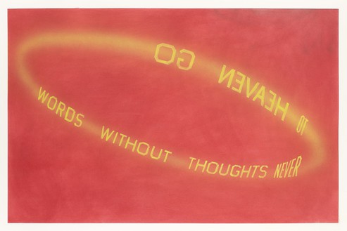 Ed Ruscha, Golden Words, 1985 Dry pigment and acrylic on paper, 40 ¼ × 60 ⅛ inches (102.2 × 152.7 cm)© Ed Ruscha