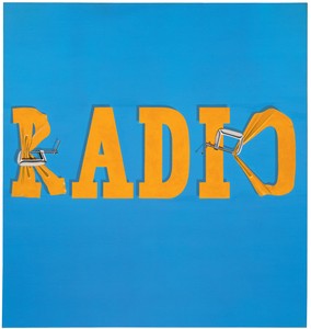 Ed Ruscha, Hurting the Word Radio #2, 1964. Oil on canvas, 59 × 55 inches (149.9 × 139.7 cm) © Ed Ruscha