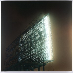Elisa Sighicelli, Untitled (White), 2006. Partially backlit C-print on lightbox, 48 × 48 × 2 ⅜ inches (122 × 122 × 6 cm), edition of 3