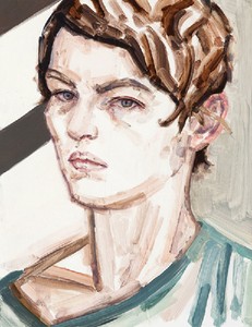 Elizabeth Peyton, (Self Portrait) Berlin, 2011. Oil on board, 15 × 11 inches (38.1 × 27.9 cm)