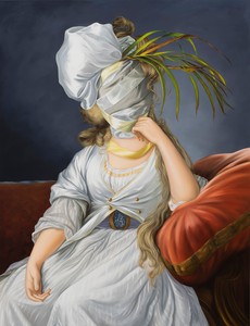 Ewa Juszkiewicz, Untitled (Élisabeth Louise Vigée Le Brun), 2020. Oil on canvas, 51 ¼ × 39 ⅜ inches (130 × 100 cm) © Ewa Juszkiewicz