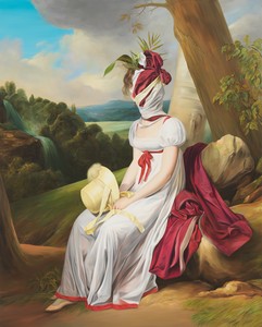 Ewa Juszkiewicz, Untitled (after Louis Leopold Boilly), 2019. Oil on canvas, 78 ¾ × 63 inches (200 × 160 cm) © Ewa Juszkiewicz. Photo: Bartosz Gorka