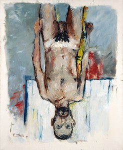 Georg Baselitz, Fingermalerei - Akt (Finger Painting - Nude), 1972. Oil on canvas, 78 ¾ × 63 ¾ inches (200 × 162 cm) © Georg Baselitz