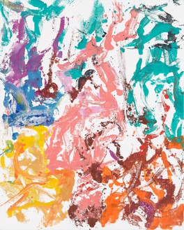 Georg Baselitz, War das schon einmal da?, 2019 Oil on canvas, 98 ½ × 78 ¾ inches (250 × 200 cm)© Georg Baselitz. Photo: Jochen Littkemann