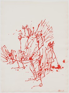 Georg Baselitz, Adler, 2021. Ink on paper, 31 ¼ × 23 ⅛ inches (79.3 × 58.6 cm) © Georg Baselitz. Photo: Rob McKeever