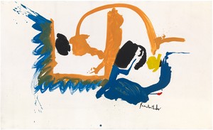 Helen Frankenthaler, May Scene, 1961. Oil on sized, primed linen, 35 ⅞ × 59 ⅞ inches (91.1 × 152.1 cm) © 2018 Helen Frankenthaler Foundation, Inc./Artists Rights Society (ARS), New York