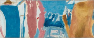 Helen Frankenthaler, Open Wall, 1953. Oil on unsized, unprimed canvas, 53 ¾ × 131 inches (136.5 × 332.7 cm) © 2018 Helen Frankenthaler Foundation, Inc./Artists Rights Society (ARS), New York