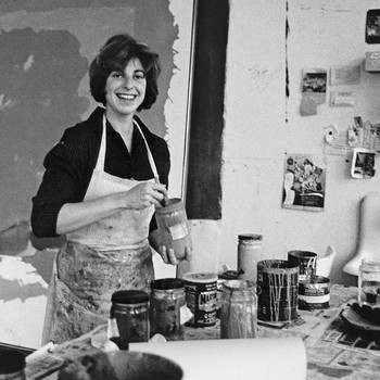 A portrait photograph of Helen Frankenthaler