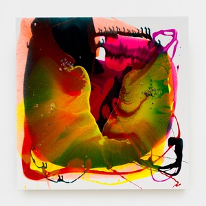 Helen Marden Ponder, 2024. Resin, powdered pigment, and sea glass on canvas, 50 × 50 inches (127 × 127 cm) © 2026 Helen Marden/Artists Rights Society (ARS), New York. Photo: Maris Hutchinson