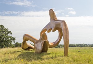 Henry Moore, Large Reclining Figure, 1983–84. Bronze, 13 feet 9 ⅜ inches × 30 feet 10 ⅛ inches × 9 feet 6 ⅛ inches (420 × 940 × 290 cm), AP 1/1 + edition of 1, Henry Moore Foundation, Perry Green, England Reproduced by permission of the Henry Moore Foundation