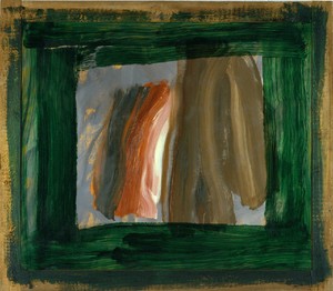 Howard Hodgkin, Listening, 2003–05. Oil on wood, 53 ⅞ × 61 ½ inches (136.8 × 156.2 cm) © Howard Hodgkin