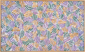Jasper Johns, Untitled, 1980. Oil on vellum on canvas, 30 ⅜ × 54 ⅜ inches (77.2 × 138.1 cm)