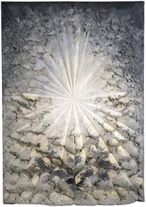 Jay DeFeo, The Rose, 1958–66. Oil with wood and mica on canvas, 128 ⅞ × 92 ¼ × 11 inches (327.3 × 234.3 × 27.9 cm), Whitney Museum of American Art, New York © 2020 The Jay DeFeo Foundation/Artists Rights Society (ARS), New York
