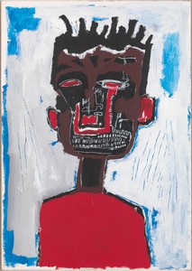 Jean-Michel Basquiat, Self Portrait, 1984. Acrylic and oil stick on paper mounted on canvas, 38 ⅞ × 28 inches (98.7 × 71.1 cm) © The Estate of Jean-Michel Basquiat. Licensed by Artestar, New York