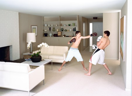 Jeff Wall, Boxing, 2011 Color photograph, 84 ⅝ × 116 ⅛ inches (215 × 295 cm)© Jeff Wall
