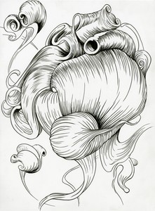Jim Shaw, Forces of Nature/Hair, 2011. Ink on paper, 12 × 9 inches (30.5 × 22.9 cm) © Jim Shaw