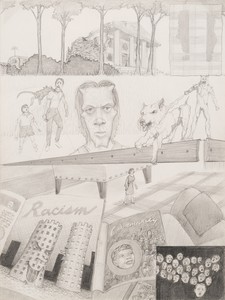Jim Shaw, Dream Drawing (I drove by a depressed country. . .), 1996. Graphite on paper, 12 × 9 inches (30.5 × 22.9 cm) © Jim Shaw. Photo: Jeff McLane