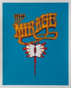 Jim Shaw, My Mirage Logo #3, 1989. Silkscreen on paper, 17 ¼ × 14 ¼ inches (43.8 × 36.2 cm), edition of 50 © Jim Shaw