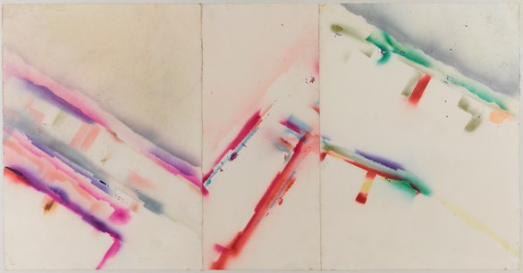 John Chamberlain, Untitled, 1974 Dye on paper, 30 ¼ × 58 ¼ inches (76.9 × 148 cm)© 2018 Fairweather &amp; Fairweather LTD/Artists Rights Society (ARS), New York