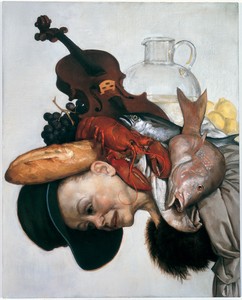 John Currin, The Lobster, 2001. Oil on canvas, 40 × 32 inches (101.6 × 81.3 cm) © John Currin