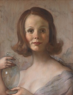 John Currin, Shelley, 2019 Oil on canvas, 23 × 18 ⅛ inches (58.4 × 46 cm)© John Currin. Photo: Rob McKeever