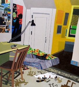 Jonas Wood, Alexis's Room, 2009. Oil on canvas, 66 × 60 inches (167.6 × 152.4 cm) © Jonas Wood
