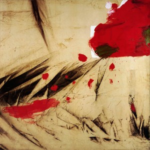 Julian Schnabel, Hurricane Bob (Piz Palu), 1991. Oil and gesso on tarpaulin, 180 × 180 inches (457.2 × 457.2 cm)