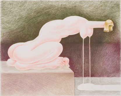 Louise Bonnet, Leaking Sphinx, 2021 Pencil on paper, 19 × 24 inches (48.3 × 61 cm)© Louise Bonnet. Photo: Jeff McLane