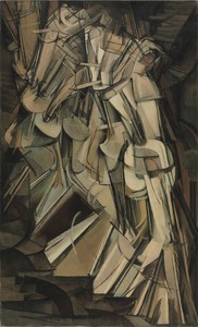 Marcel Duchamp Nude Descending a Staircase (No. 2), 1912. Oil on canvas, 57 ⅞ × 35 ⅛ inches (147 × 89.2 cm), Philadelphia Museum of Art © Association Marcel Duchamp/ADAGP, Paris/Artists Rights Society (ARS), New York 2026. Photo: Philadelphia Museum of Art/Art Resource, New York