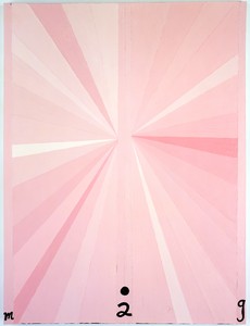 Mark Grotjahn, Untitled (Pink Butterfly M02G), 2002. Oil on linen, 48 × 34 inches (121.9 × 86.4 cm) © Mark Grotjahn