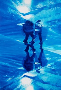 Mark Tansey, Xing, 2021. Oil on canvas, 88 × 60 inches (223.5 × 152.4 cm) © Mark Tansey. Photo: Rob McKeever