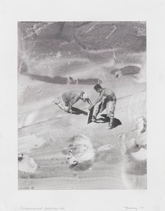 Mark Tansey, Disappeared Horizon Line, 2021. Graphite and graphite mixed with water on paper, 14 × 11 inches (35.6 × 27.9 cm) © Mark Tansey. Photo: Rob McKeever