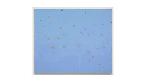 Mary Weatherford, liquid sky, 1997. Flashe and starfish on canvas, 55 × 66 inches (139.7 × 167.6 cm) © Mary Weatherford Studio. Photo: Fredrik Nilsen Studio